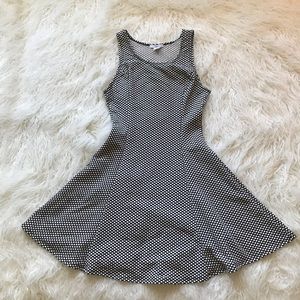 BAR III BLK‎ WHT POLKA DOT SKATER DRESS